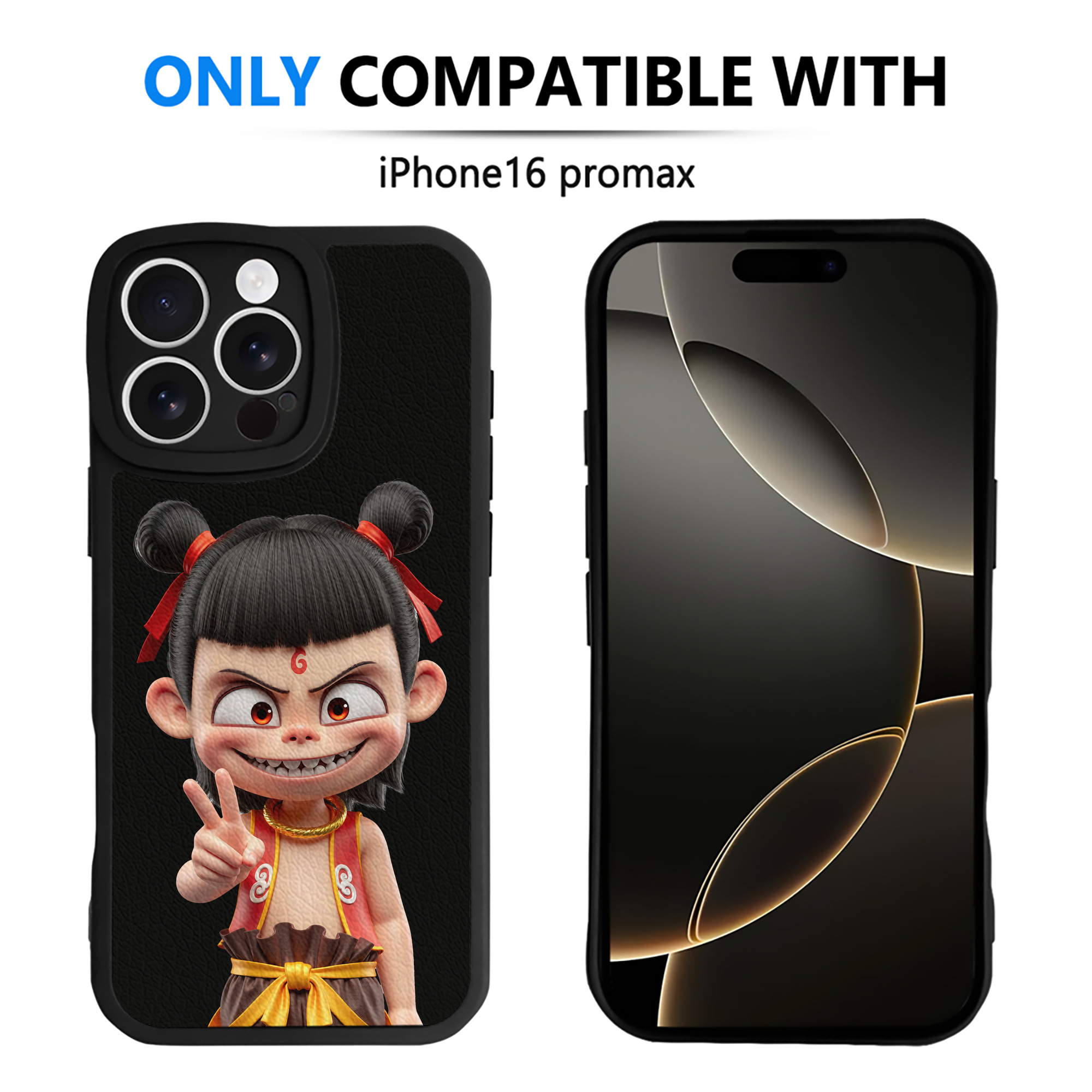 （画像用） Ne Zha 2 ナタ 魔童の大暴れ 【iPhone 16シリーズ対応】シリコンスマホケース（レザー調） 材質：シリコン